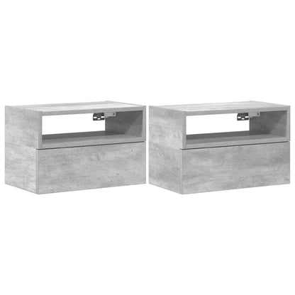 Tables de chevet murales 2 pcs gris béton 45x26x28,5 cm