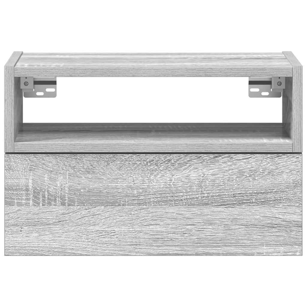 Table de chevet murale sonoma gris 45x26x28,5 cm