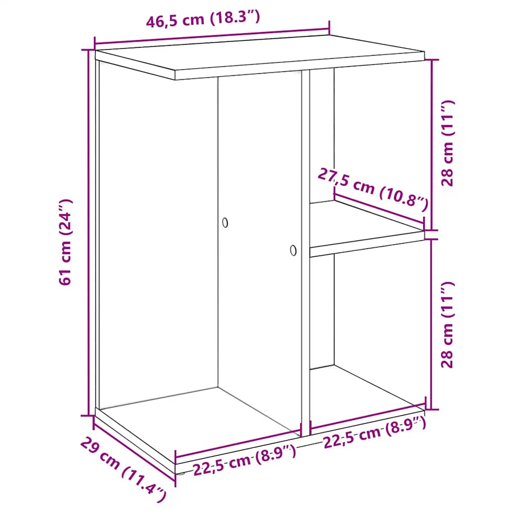 Table de chevet blanc 46,5x29x61 cm bois d’ingénierie