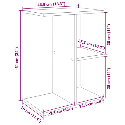 Table de chevet chêne noir 46,5x29x61 cm bois d’ingénierie