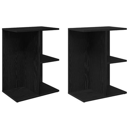 Tables de chevet 2 pcs chêne noir 46,5x29x61 cm bois ingénierie