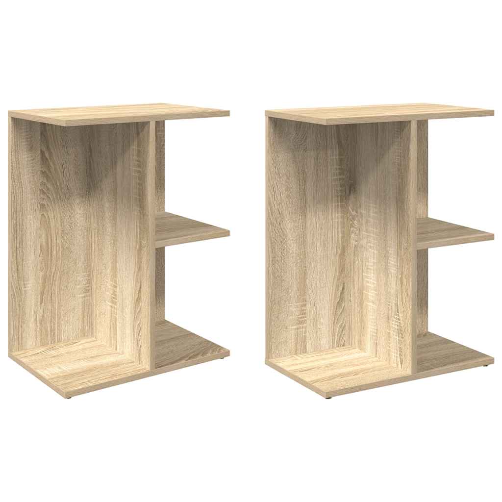 Tables de chevet 2pcs chêne sonoma 46,5x29x61cm bois ingénierie