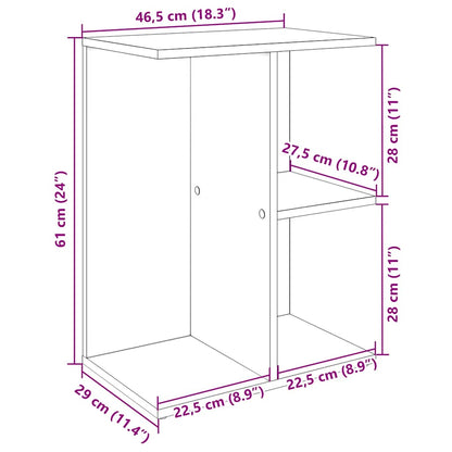 Table de chevet gris béton 46,5x29x61 cm bois d'ingénierie