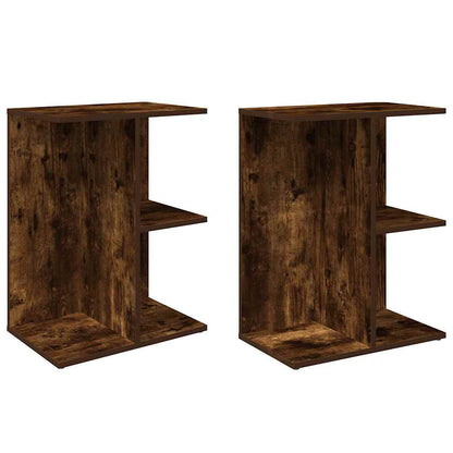 Tables de chevet 2pcs chêne fumé 46,5x29x61cm bois d’ingénierie