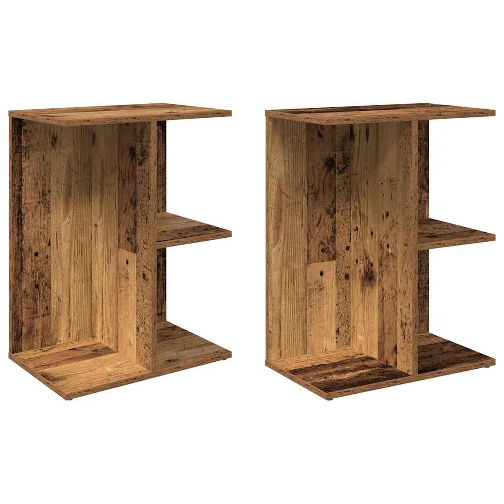 Tables de chevet 2 pcs vieux bois 46,5x29x61 cm bois ingénierie