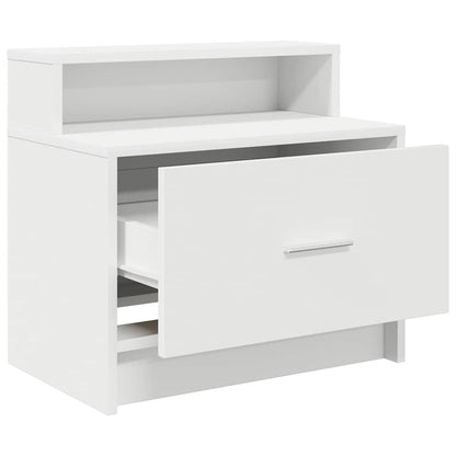 Table de chevet avec tiroir 2 pcs blanc 51x31x47 cm