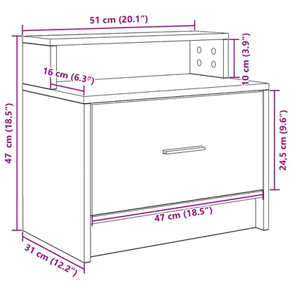 Table de chevet avec tiroir 2 pcs blanc 51x31x47 cm