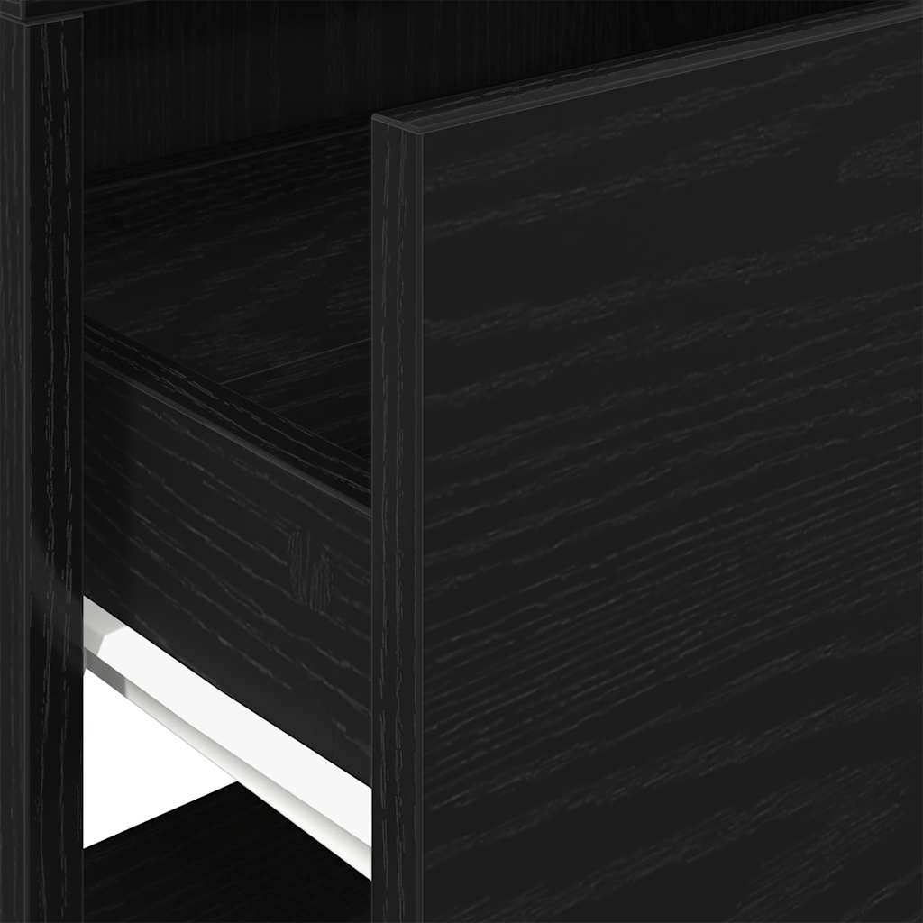 Tables de chevet avec tiroir 2 pcs chêne noir 51x31x47 cm