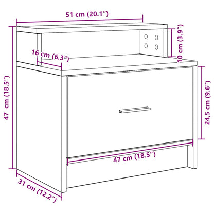 Tables de chevet avec tiroir 2 pcs chêne noir 51x31x47 cm