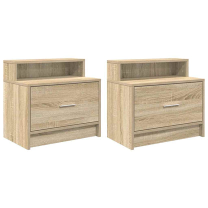 Tables de chevet avec tiroir 2 pcs chêne sonoma 51x31x47 cm