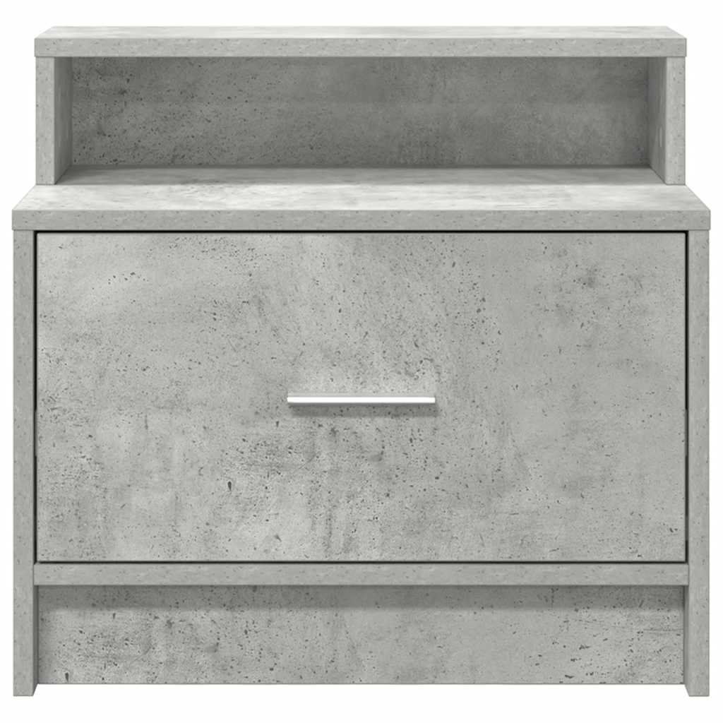 Tables de chevet avec tiroir 2 pcs gris béton 51x31x47 cm