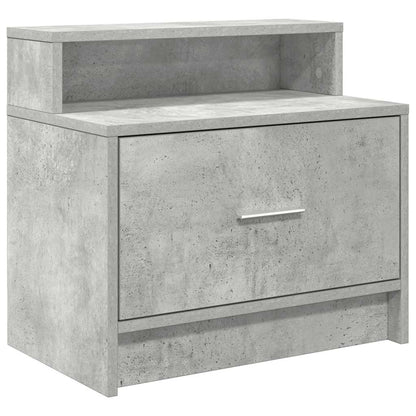 Tables de chevet avec tiroir 2 pcs gris béton 51x31x47 cm