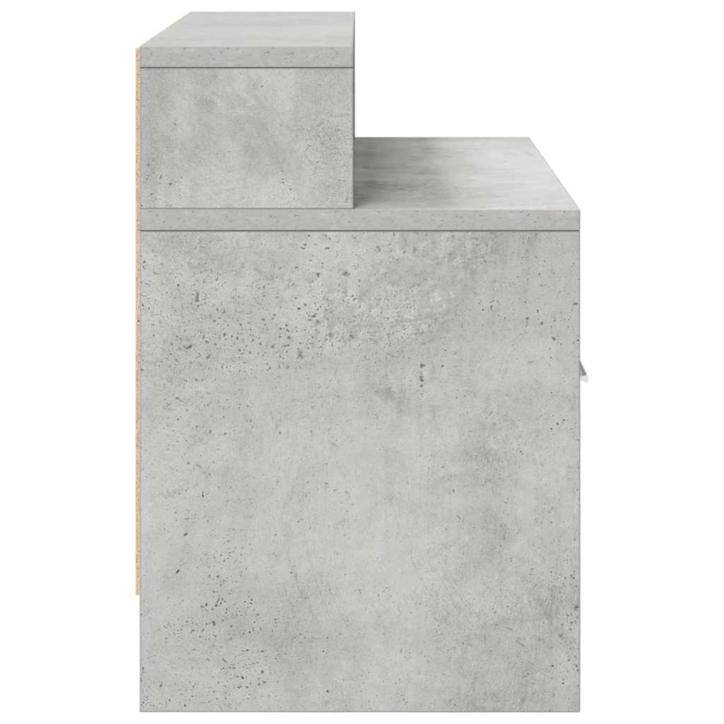 Tables de chevet avec tiroir 2 pcs gris béton 51x31x47 cm