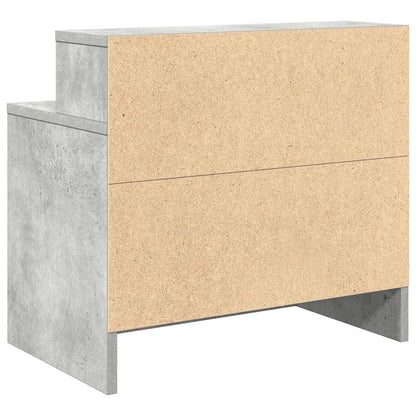 Tables de chevet avec tiroir 2 pcs gris béton 51x31x47 cm