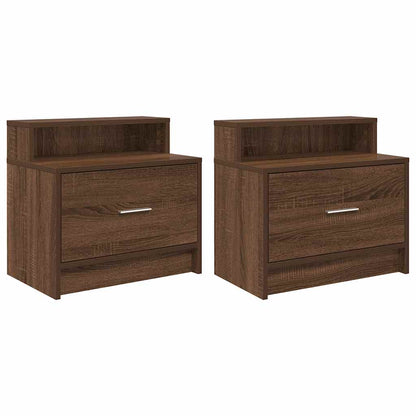 Tables de chevet avec tiroir 2 pcs chêne marron 51x31x47 cm