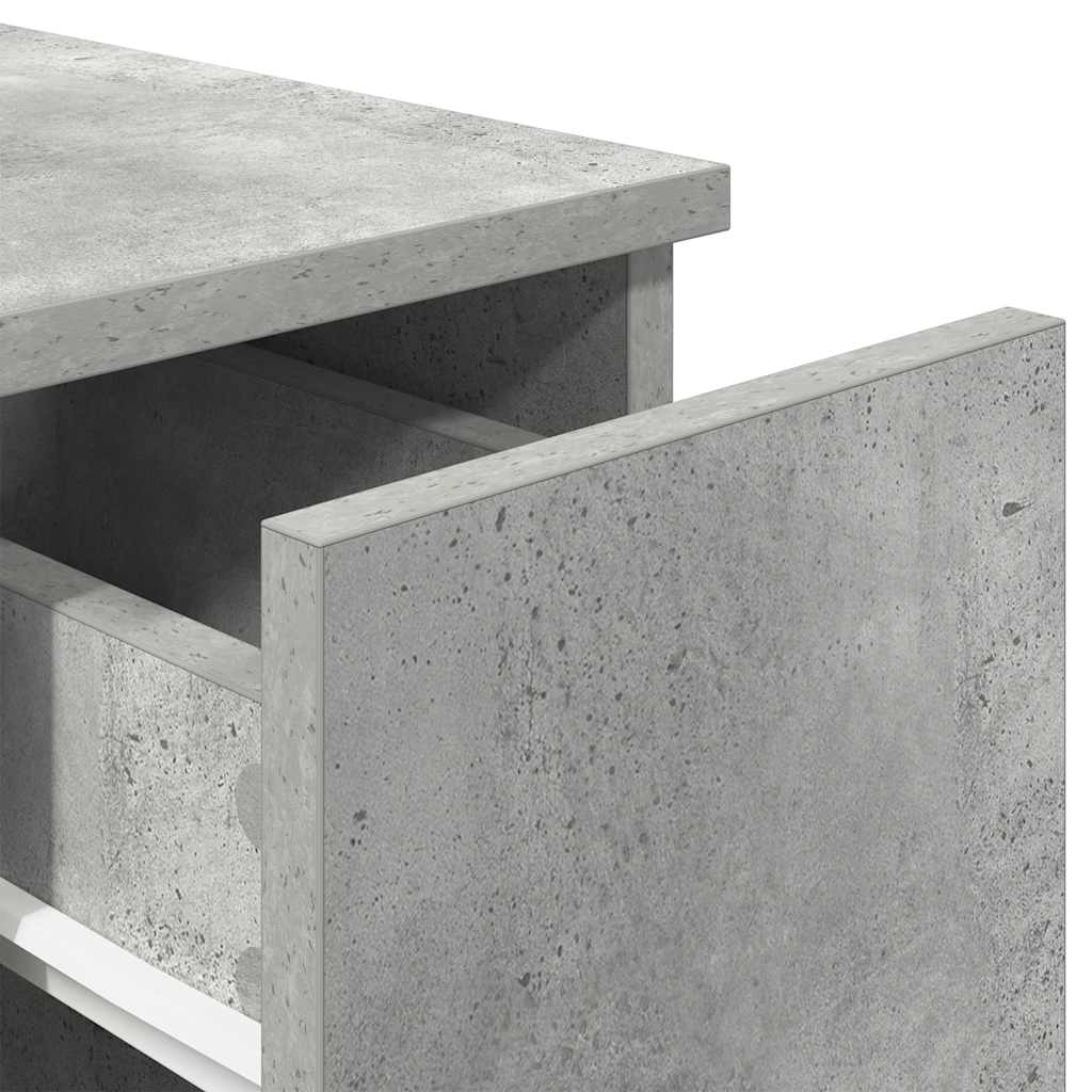 Tables de chevet avec tiroir 2 pcs gris béton 20x36x60 cm