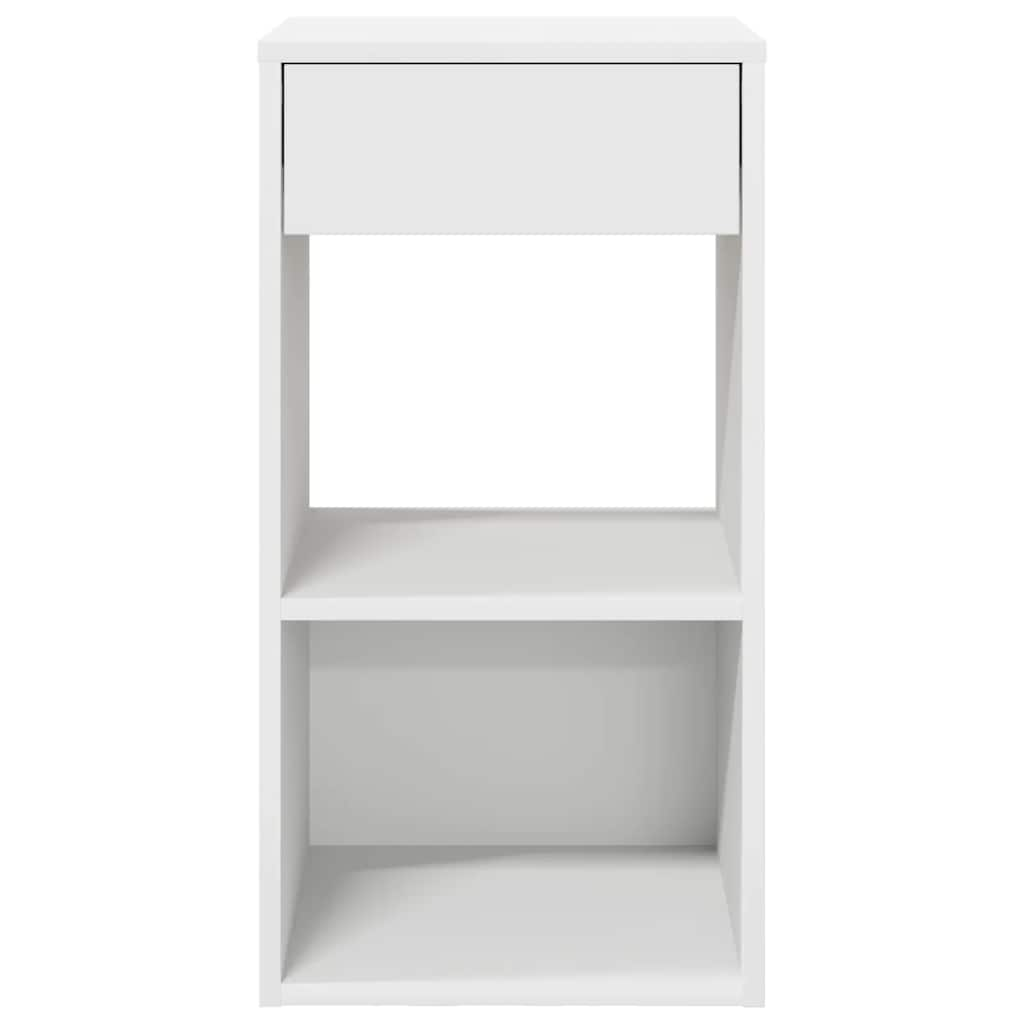 Tables de chevet avec tiroir 2 pcs blanc 35x34x66,5 cm