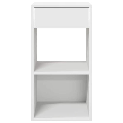 Tables de chevet avec tiroir 2 pcs blanc 35x34x66,5 cm