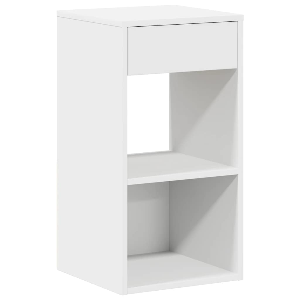 Tables de chevet avec tiroir 2 pcs blanc 35x34x66,5 cm