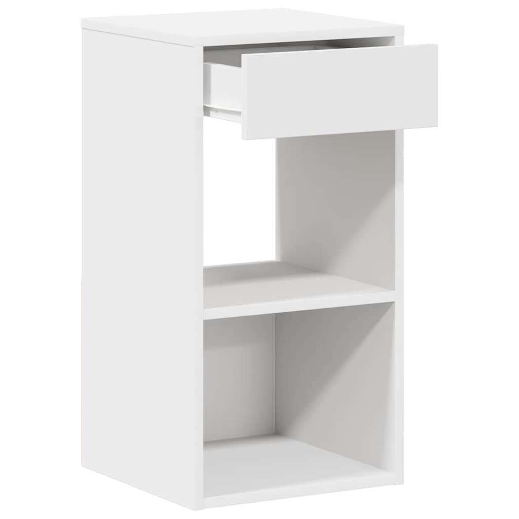 Tables de chevet avec tiroir 2 pcs blanc 35x34x66,5 cm