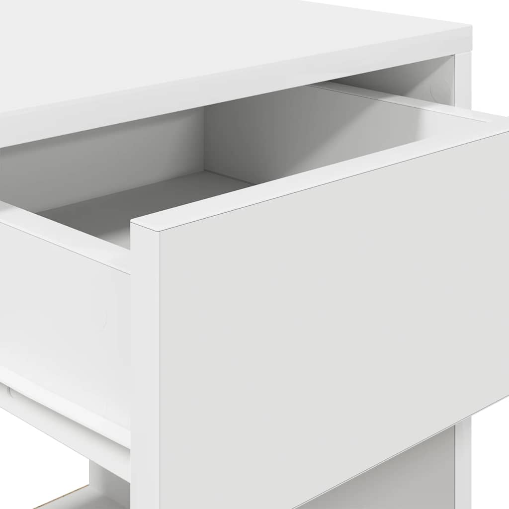 Tables de chevet avec tiroir 2 pcs blanc 35x34x66,5 cm