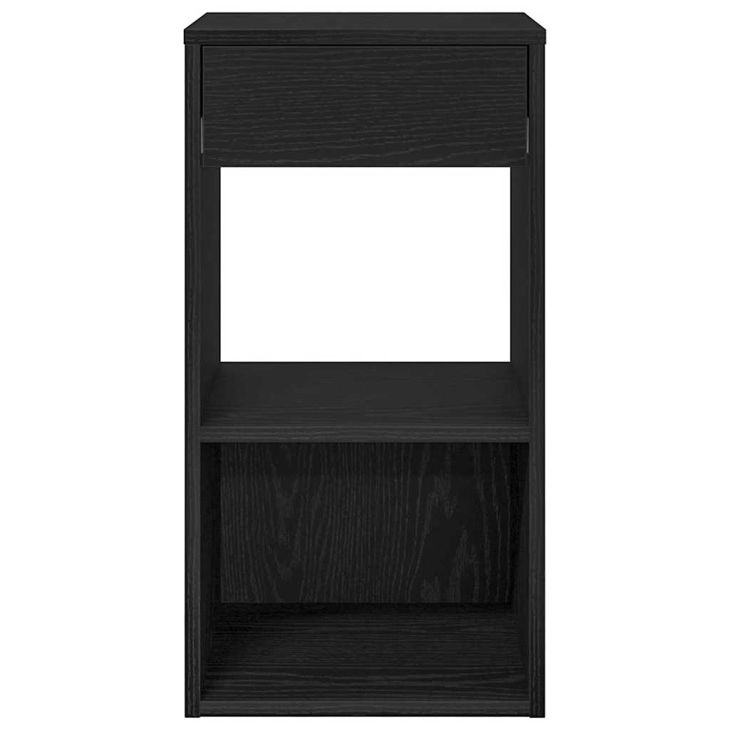 Tables de chevet avec tiroir 2 pcs chêne noir 35x34x66,5 cm