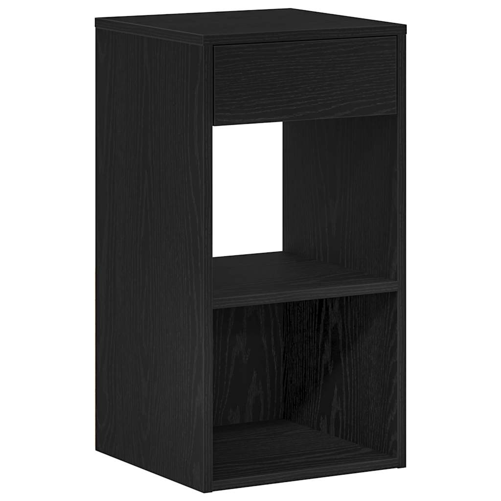 Tables de chevet avec tiroir 2 pcs chêne noir 35x34x66,5 cm