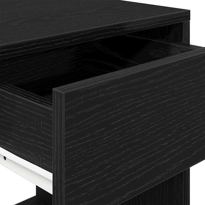 Tables de chevet avec tiroir 2 pcs chêne noir 35x34x66,5 cm