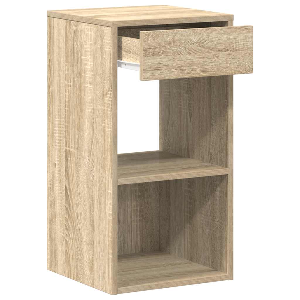 Tables de chevet avec tiroir 2 pcs chêne sonoma 35x34x66,5 cm