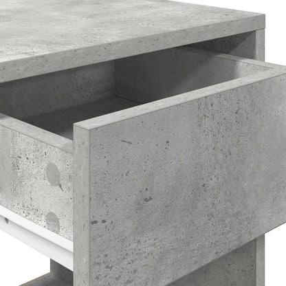 Table de chevet avec tiroir gris béton 35x34x66,5 cm