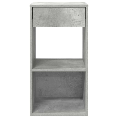 Tables de chevet avec tiroir 2 pcs gris béton 35x34x66,5 cm