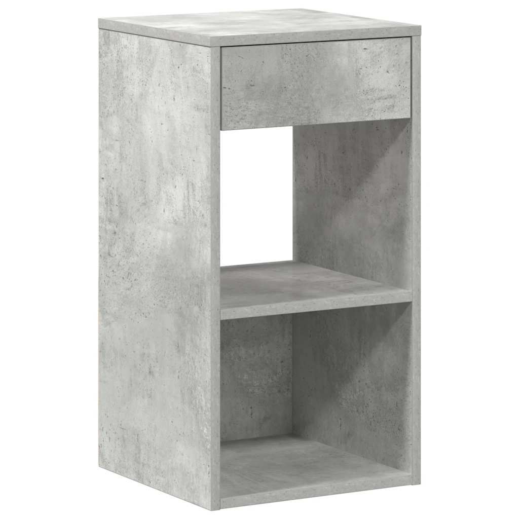 Tables de chevet avec tiroir 2 pcs gris béton 35x34x66,5 cm