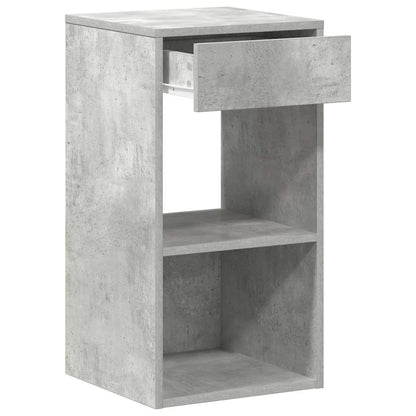 Tables de chevet avec tiroir 2 pcs gris béton 35x34x66,5 cm