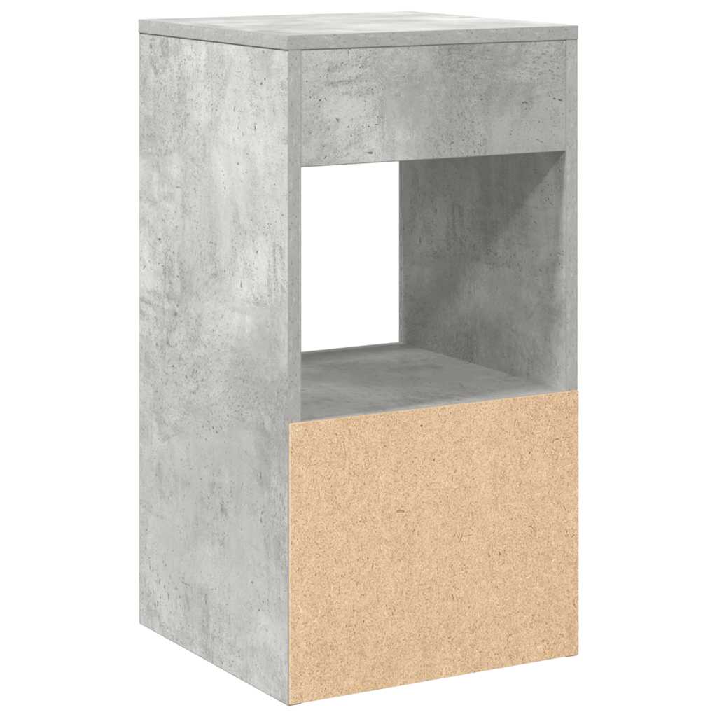 Tables de chevet avec tiroir 2 pcs gris béton 35x34x66,5 cm