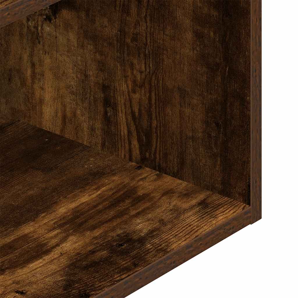 Tables de chevet avec tiroir 2 pcs chêne fumé 35x34x66,5 cm