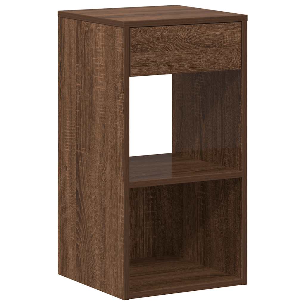 Tables de chevet avec tiroir 2 pcs chêne marron 35x34x66,5 cm