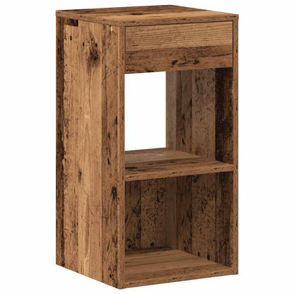 Tables de chevet avec tiroir 2 pcs vieux bois 35x34x66,5 cm