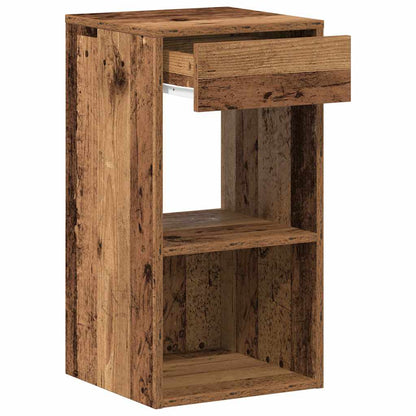 Tables de chevet avec tiroir 2 pcs vieux bois 35x34x66,5 cm