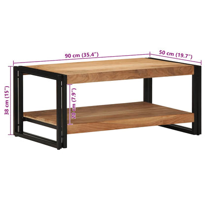 Table basse 90x50x38 cm bois massif acacia