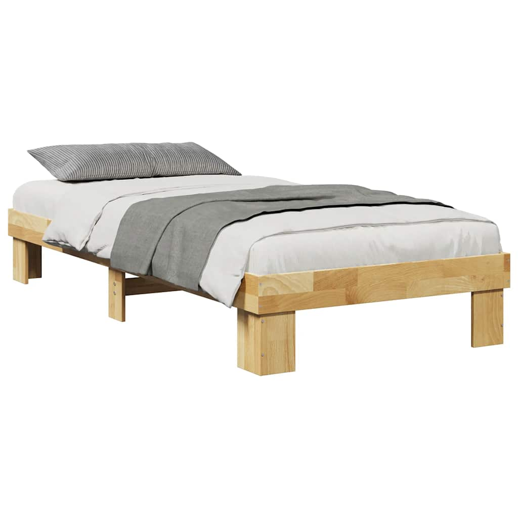 Cadre de lit sans matelas 90x200 cm bois massif de chêne