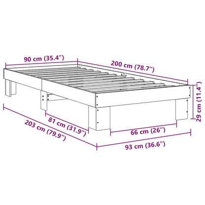 Cadre de lit sans matelas 90x200 cm bois massif de chêne