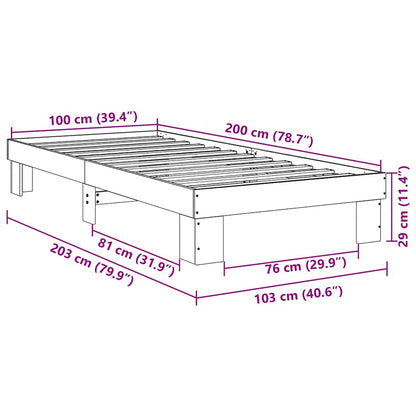 Cadre de lit sans matelas 100x200 cm bois massif de chêne