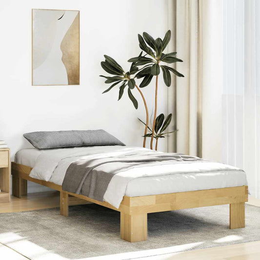 Cadre de lit sans matelas 100x200 cm bois massif de chêne