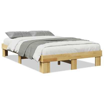 Cadre de lit sans matelas 120x200 cm bois massif de chêne