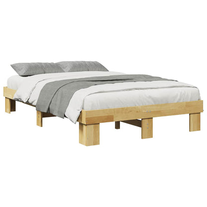 Cadre de lit sans matelas 120x200 cm bois massif de chêne