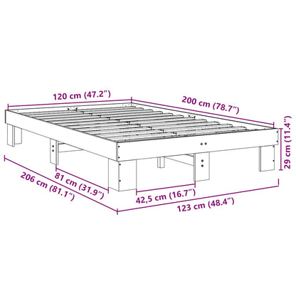 Cadre de lit sans matelas 120x200 cm bois massif de chêne