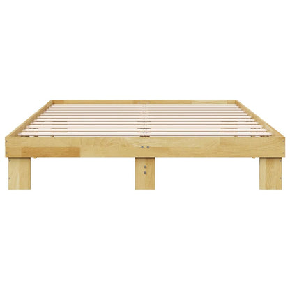 Cadre de lit sans matelas 140x200 cm bois massif de chêne