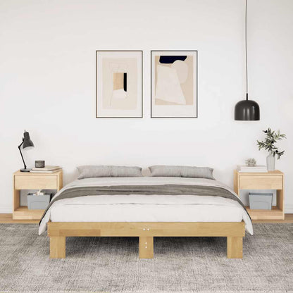 Cadre de lit sans matelas 160x200 cm bois massif de chêne