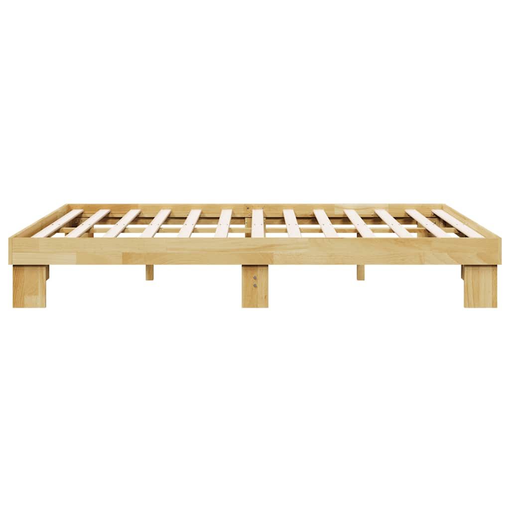 Cadre de lit sans matelas 160x200 cm bois massif de chêne