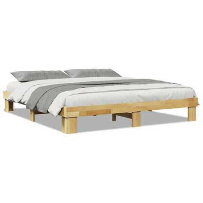 Cadre de lit sans matelas 180x200 cm bois massif de chêne